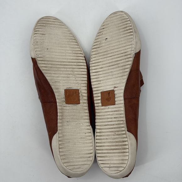 Frye Melanie Leather Slip On Shoes in Cognac - Size 10m - Picture 7 of 9